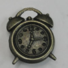 Pendant/Charm. Fashion Zinc Alloy Jewelry Findings. Lead-free. Clock 13x17mm. Sold by Bag