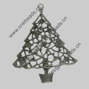 Pendant/Charm. Fashion Zinc Alloy Jewelry Findings. Lead-free. Christmas Tree 53x48mm. Sold by PC