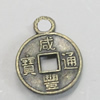 Pendant/Charm. Fashion Zinc Alloy Jewelry Findings. Lead-free. Ancient Coin 12x10mm. Sold by Bag