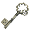 Pendant/Charm. Fashion Zinc Alloy Jewelry Findings. Lead-free. Key 44x19mm. Sold by Bag