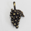 Pendant/Charm. Fashion Zinc Alloy Jewelry Findings. Lead-free. Grape 26x13mm. Sold by Bag