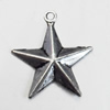 Pendant/Charm. Fashion Zinc Alloy Jewelry Findings. Lead-free. Star 25x22mm. Sold by Bag