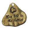 Message Charm. Fashion Zinc Alloy Jewelry Findings. Lead-free. 32mm. Sold by Bag