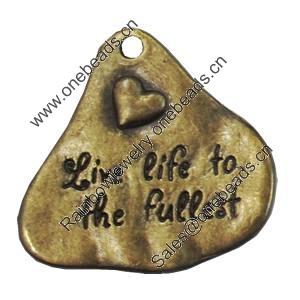 Message Charm. Fashion Zinc Alloy Jewelry Findings. Lead-free. 32mm. Sold by Bag