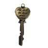 Pendant/Charm. Fashion Zinc Alloy Jewelry Findings. Lead-free. Key 55x19mm. Sold by Bag
