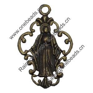 Pendant/Charm. Fashion Zinc Alloy Jewelry Findings. Lead-free. 33x22mm. Sold by Bag