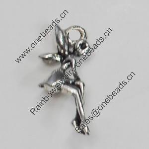 Pendant/Charm. Fashion Zinc Alloy Jewelry Findings. Lead-free. 19x8mm. Sold by Bag