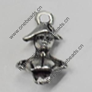 Pendant/Charm. Fashion Zinc Alloy Jewelry Findings. Lead-free. 18x10mm. Sold by Bag