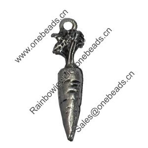 Pendant/Charm. Fashion Zinc Alloy Jewelry Findings. Lead-free. Radish 25x6mm. Sold by Bag