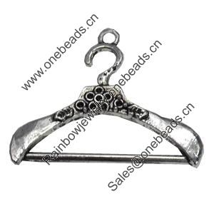 Pendant/Charm. Fashion Zinc Alloy Jewelry Findings. Lead-free. Wooden Coathanger 38x29mm. Sold by Bag