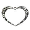 Pendant/Charm. Fashion Zinc Alloy Jewelry Findings. Lead-free. Heart 34x27mm.  Sold by Bag 