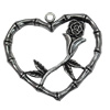 Pendant/Charm. Fashion Zinc Alloy Jewelry Findings. Lead-free. Heart 37x41mm. Sold by Bag