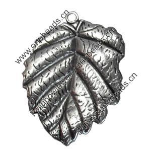 Pendant/Charm. Fashion Zinc Alloy Jewelry Findings. Lead-free. Leaf 50x37mm. Sold by Bag