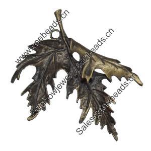 Pendant/Charm. Fashion Zinc Alloy Jewelry Findings. Lead-free. Leaf 50x3mm. Sold by Bag