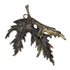 Pendant/Charm. Fashion Zinc Alloy Jewelry Findings. Lead-free. Leaf 50x3mm. Sold by Bag