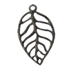 Pendant/Charm. Fashion Zinc Alloy Jewelry Findings. Lead-free. Leaf 30x18mm. Sold by Bag