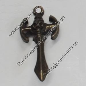 Pendant/Charm. Fashion Zinc Alloy Jewelry Findings. Lead-free. 30x13mm. Sold by Bag