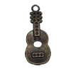 Pendant/Charm. Fashion Zinc Alloy Jewelry Findings. Lead-free. Guitar 26x10mm. Sold by Bag