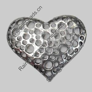 Pendant/Charm. Fashion Zinc Alloy Jewelry Findings. Lead-free. Heart 37x32mm. Sold by Bag
