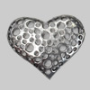 Pendant/Charm. Fashion Zinc Alloy Jewelry Findings. Lead-free. Heart 37x32mm. Sold by Bag