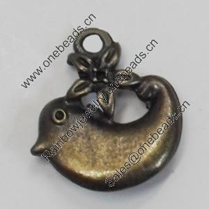 Pendant/Charm. Fashion Zinc Alloy Jewelry Findings. Lead-free. Animal 20x18mm. Sold by Bag