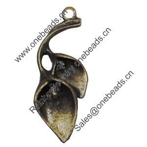 Pendant/Charm. Fashion Zinc Alloy Jewelry Findings. Lead-free. Leaf 38x17mm. Sold by Bag