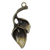 Pendant/Charm. Fashion Zinc Alloy Jewelry Findings. Lead-free. Leaf 38x17mm. Sold by Bag