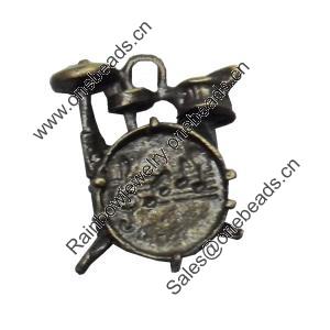 Pendant/Charm. Fashion Zinc Alloy Jewelry Findings. Lead-free. Drum Set 16x14mm. Sold by Bag