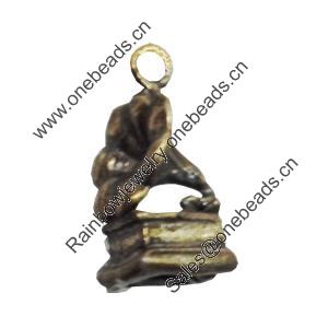 Pendant/Charm. Fashion Zinc Alloy Jewelry Findings. Lead-free. 17x9mm. Sold by Bag