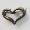 Connetor. Fashion Zinc Alloy Jewelry Findings. Lead-free. Heart 17x12mm. Sold by Bag