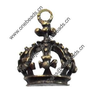 Pendant/Charm. Fashion Zinc Alloy Jewelry Findings. Lead-free. Corona 21x13mm. Sold by Bag