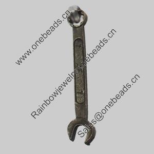 Pendant/Charm. Fashion Zinc Alloy Jewelry Findings. Lead-free. Wrench 33x6mm. Sold by Bag