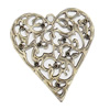 Pendant/Charm. Fashion Zinc Alloy Jewelry Findings. Lead-free. Heart 38x33mm. Sold by Bag