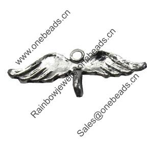 Pendant/Charm. Fashion Zinc Alloy Jewelry Findings. Lead-free. Wings 13x10mm. Sold by Bag