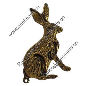 Pendant/Charm. Fashion Zinc Alloy Jewelry Findings. Lead-free. Animal 34x24mm. Sold by Bag