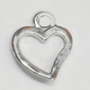 Pendant/Charm. Fashion Zinc Alloy Jewelry Findings. Lead-free. Heart 8x10mm. Sold by Bag