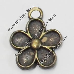 Pendant/Charm. Fashion Zinc Alloy Jewelry Findings. Lead-free. Flower 15x12mm. Sold by Bag