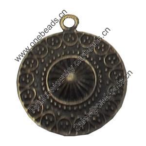 Pendant/Charm. Fashion Zinc Alloy Jewelry Findings. Lead-free. Flat Round 26x21mm. Sold by Bag