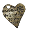 Pendant/Charm. Fashion Zinc Alloy Jewelry Findings. Lead-free. Heart 24x27mm. Sold by Bag