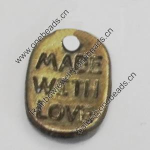 Message Charm. Fashion Zinc Alloy Jewelry Findings. Lead-free. 11x7mm. Sold by Bag