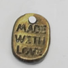 Message Charm. Fashion Zinc Alloy Jewelry Findings. Lead-free. 11x7mm. Sold by Bag