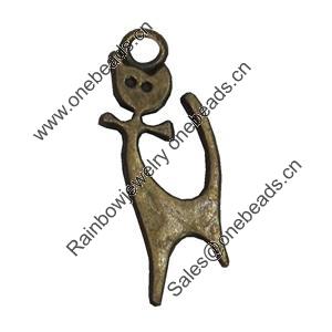 Pendant/Charm. Fashion Zinc Alloy Jewelry Findings. Lead-free. Animal 25x9mm. Sold by Bag