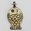 Pendant/Charm. Fashion Zinc Alloy Jewelry Findings. Lead-free. Fish 23x14mm. Sold by Bag