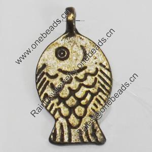 Pendant/Charm. Fashion Zinc Alloy Jewelry Findings. Lead-free. Fish 23x14mm. Sold by Bag