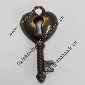 Pendant/Charm. Fashion Zinc Alloy Jewelry Findings. Lead-free. 26x12mm. Sold by Bag