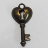 Pendant/Charm. Fashion Zinc Alloy Jewelry Findings. Lead-free. 26x12mm. Sold by Bag