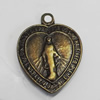 Pendant/Charm. Fashion Zinc Alloy Jewelry Findings. Lead-free. Heart 24x18mm. Sold by Bag