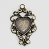 Pendant/Charm. Fashion Zinc Alloy Jewelry Findings. Lead-free. 29x17mm. Sold by Bag