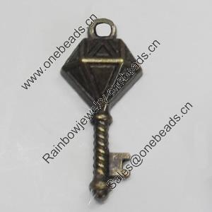 Pendant/Charm. Fashion Zinc Alloy Jewelry Findings. Lead-free. 26x11mm. Sold by Bag