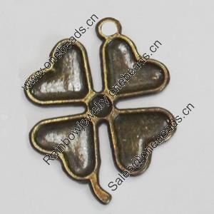 Pendant/Charm. Fashion Zinc Alloy Jewelry Findings. Lead-free. Flower 27x20m. Sold by Bag